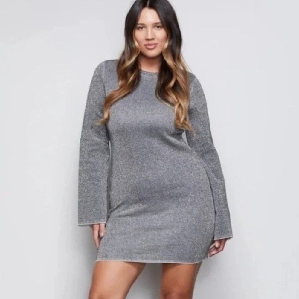 Good American Sparkle Silver Dress